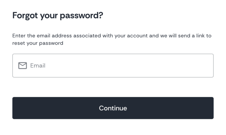 bluebird - forgot your password